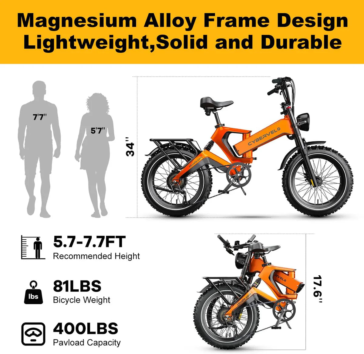 RidesCyber™ Foldable eBike